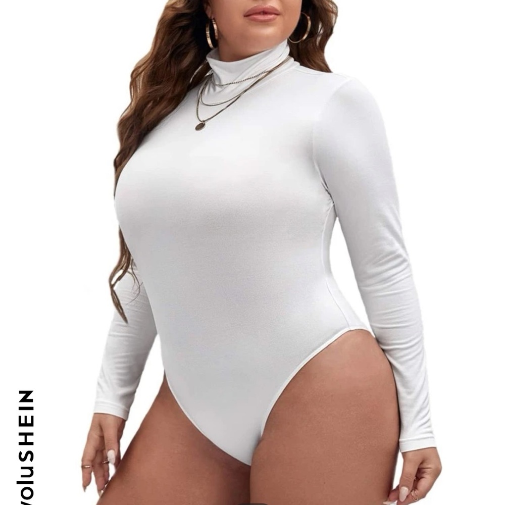 BRAND NEW plus size high neck slim fit tee bodysuit